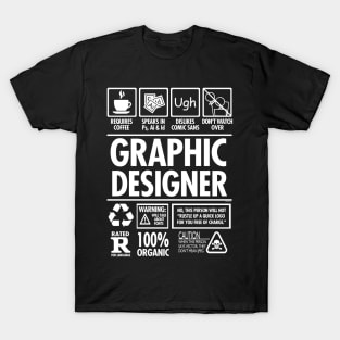 Graphic Designer "Hates Comic Sans" Funny Job T-Shirt